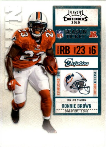 Ronnie Brown #51 2010 Playoff Contenders card