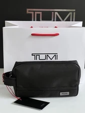 Tumi Black Small Kit Travel Accessory  Zipper Pouch Bag