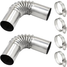 Stainless Steel 25mm Parking Air Heater Exhaust Pipe Elbow With 4 Clamps For Boa Stainless Steel 25mm Parking Air Heater Exhaust Pipe Elbow With 4 Clamps For Boa