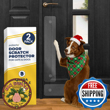 PROTECTO 2-Pk Heavy Duty Clear Dog Door Scratch Guard 22x4" Easy Install Shield