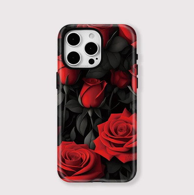 Dark Red Rose Bloom Case iPhone 17 16 15 14 13 12 11 Pro Max Hülle