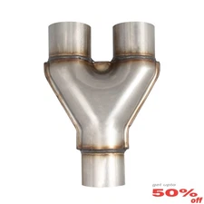 Y-Pipe Exhaust 3" Single to 3" Dual Stainless Steel Adapter Connector