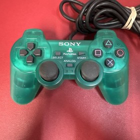 Sony PlayStation 2 PS2 Emerald Green Clear Controller DualShock OEM SCPH-10010 F