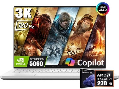 ASUS ROG Zephyrus G14 14'' OLED 3K 120Hz Gaming Laptop AMD Ryzen 9 270 RTX 5060