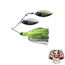 NEW Deps Mini Bros. Double Willow Leaf Spinnerbait 1/2oz White Chartreuse #10