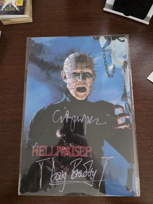 Hellraiser 8x12 Signed Metal Movie Plaque Doug Bradley Clive Barker