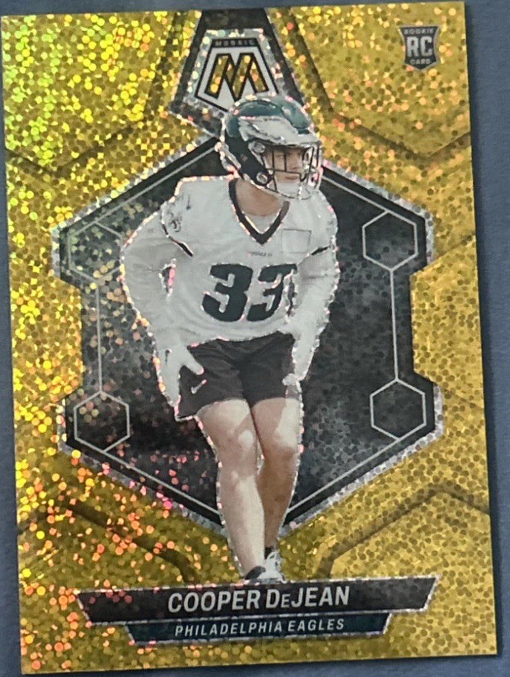 2024 Panini Mosaic Cooper DeJean #340 Gold Sparkle Prizm /24 (RC) INCOMING