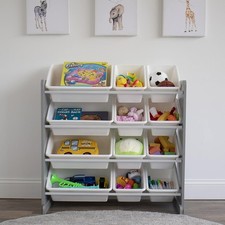 Kids Toy Storage Organizer 12 Plastic Bins Playroom Bedroom Toddler Storage Bin
