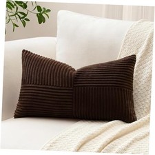 Set of 1 Decorative Throw Pillow Cover Soft 24" x 16" Pack of 1 Dark Brown