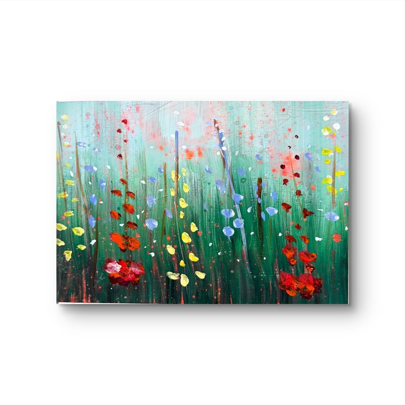 Gerard 5x7 in- Abstract Expressionist Original Painting Paper Floral