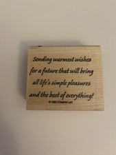 Stampin Up 1999 Sending Warmest Wishes Wood Mounted Rubber Stamp RS71