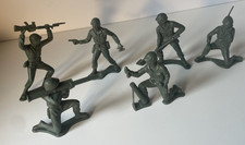 Tim-Mee Vintage Plastic Army Soldiers Made in USA qty6 WWII 6inch World War 2