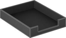 Leather Letter Tray Elegant Desk Organizer for Office Supplies Mail Paper File