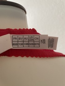 Agent Provocateur Bra Women Sz 32B Ellora Demi Polka Dot Sheer Red Lingerie