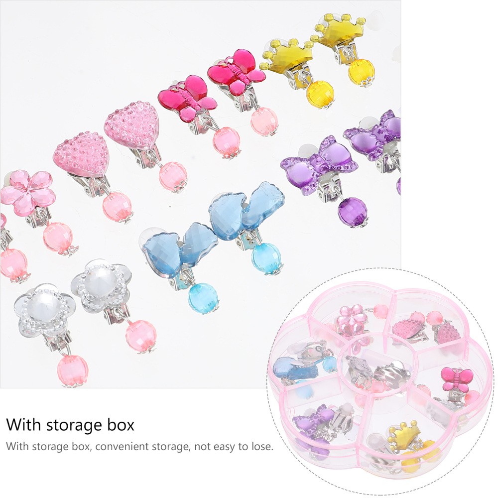 Clip on Earrings for Girls Tomaibaby Princess Set Kids Children's Clip-on