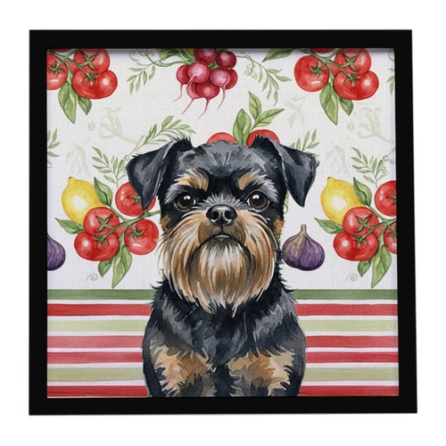 Black and Tan Brussels Griffon Vegetables Framed Metal Print WDK8147MFP88 - Picture 1 of 4