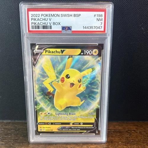 2022 Pokemon Pikachu V SWSH198 Sword & Shield Promo PSA 7