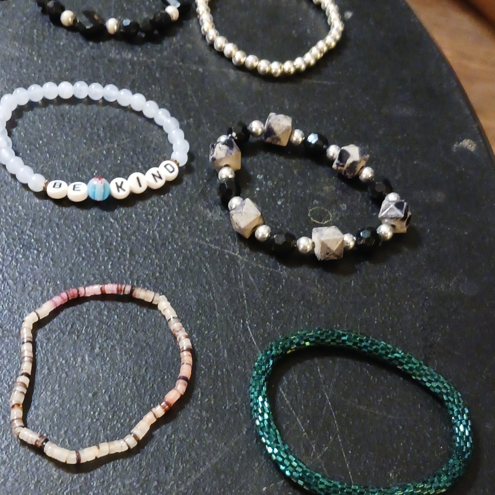 Handcrafted Beaded Charm Bangle Bracelets Lot, Mu… - image 2
