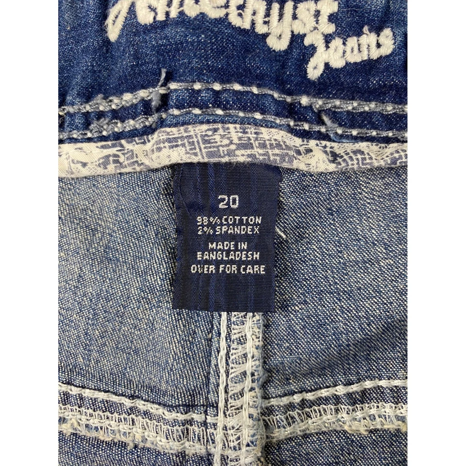 Pantalones Cortos Para Mujer Amatista Azul Denim Floral Bordado Talla 20 Foto 3 de 4