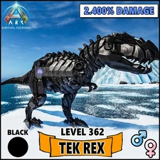 Ark Survival Ascended PC/PS5/XBOX Official PVE Top Stat Black TEK REX 2400Damage