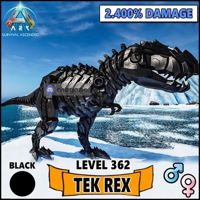 Ark ASA Ascended PC/PS5/XBOX Official PVE Top Stat Black TEK REX 2400 Damage