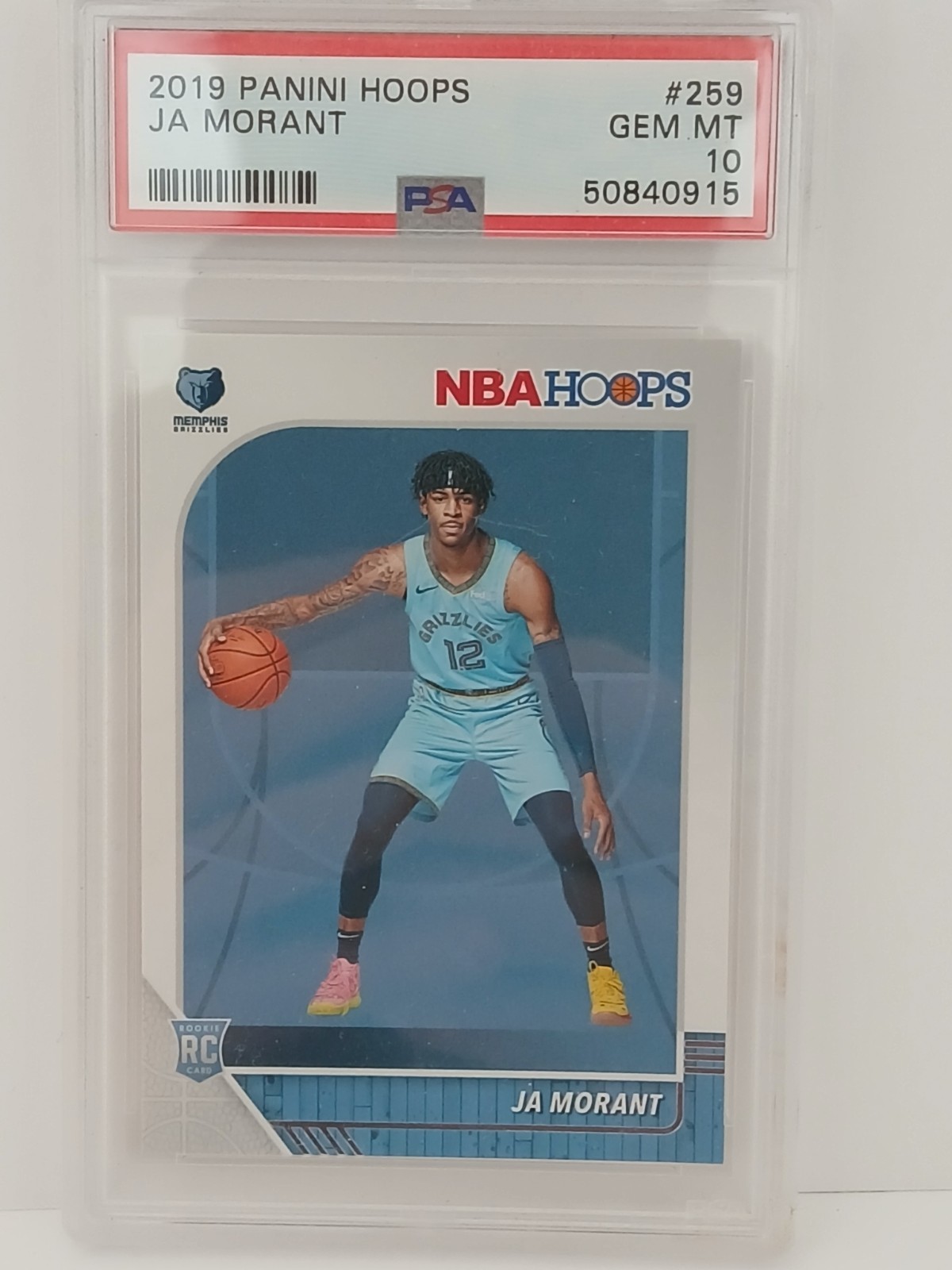 2019-20 Panini NBA Hoops - Ja Morant #259 (RC) - PSA 10