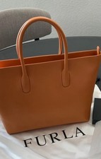 Furla Brown Tan Tote Bag Womens Double Handle...