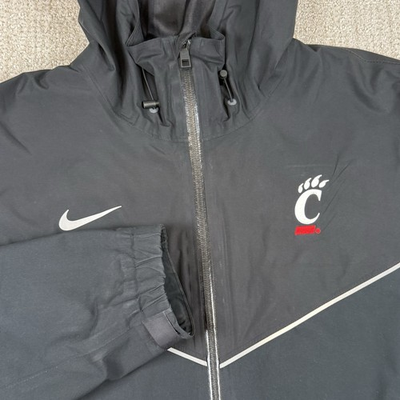 #ad Nike Storm Fit Men XL Cincinnati Bearcats Black Full Zip Hooded Wind Rain Jacket $49.99