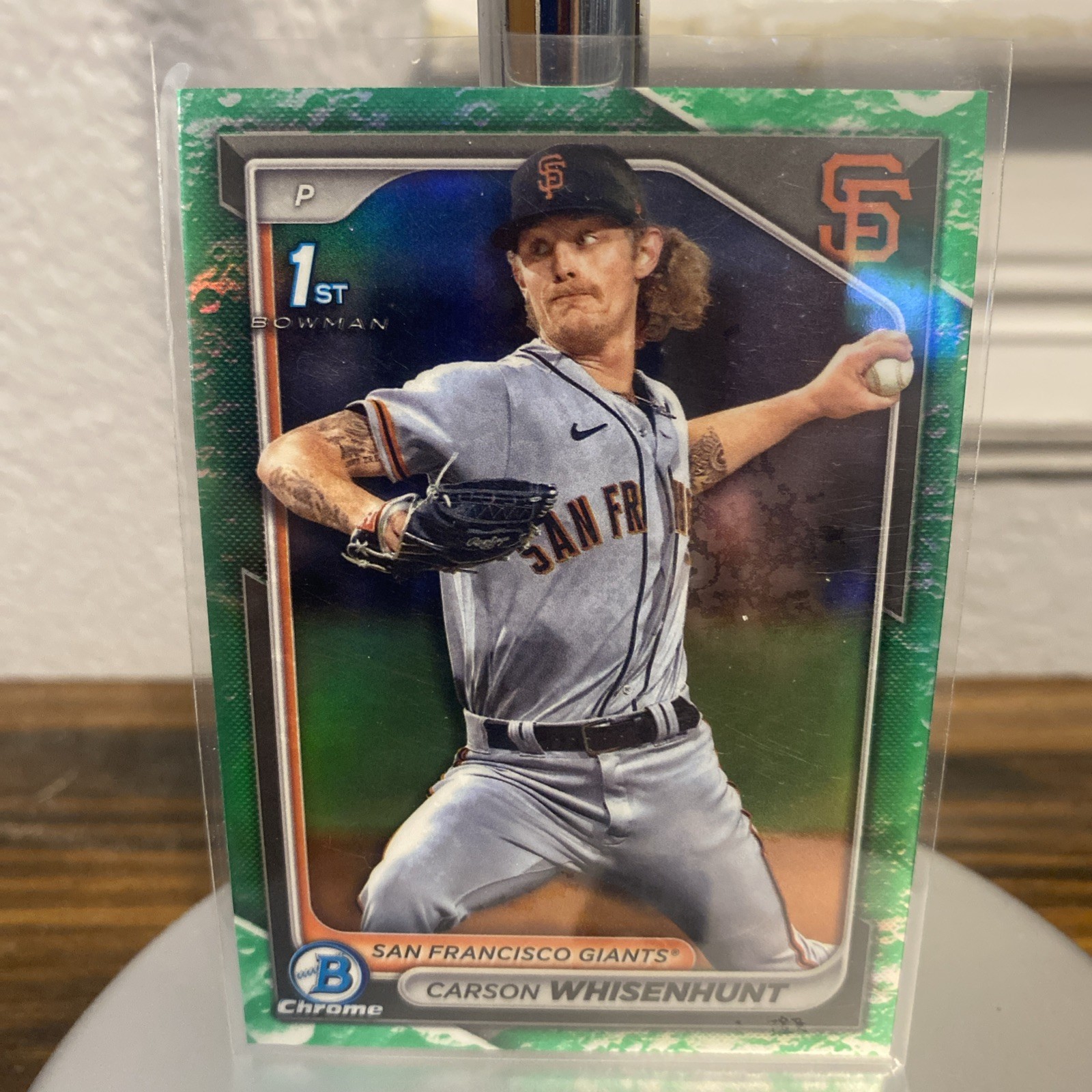 2024 Bowman Chrome Prospects Carson Whisenhunt #BCP-96 Lunar Glow Refractor (RC)