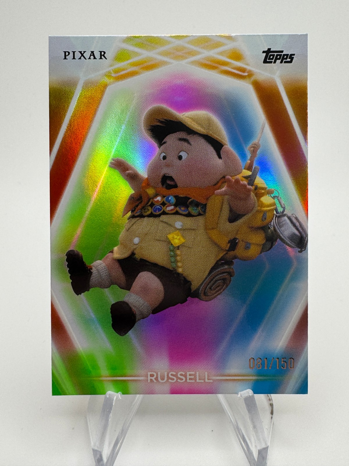 2026 Topps Disney Neon RUSSELL Pink Green Blue Foil /150 #130 UP