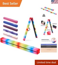 8' Folding Gymnastics Balance Beam for Kids - Portable  Safe Practice