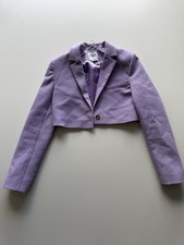 Zara Womens Cropped Structured Blazer Size XS Dusty Pink Career Jacket Chic