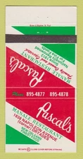 Matchbook Cover - Pascal's Manale Restaurant New Orleans LA 30 Strike