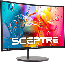 Curved 24-Inch Gaming Monitor 1080P R1500 98 Srgb HDMI X2 VGA Build-In Speakers
