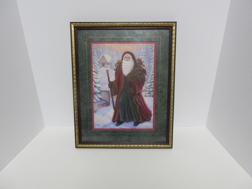 Vecchio Mondo Babbo Natale Casa Interno 12”x 15” Babbo Natale Quadro Stampa Incorniciato con Vetro con Scatola - Foto 2 di 7