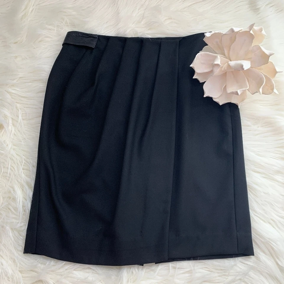 Женская юбка-карандаш Poleci спереди собранная искусственная кожа деталь размер 6 - Изображение 3 из 4