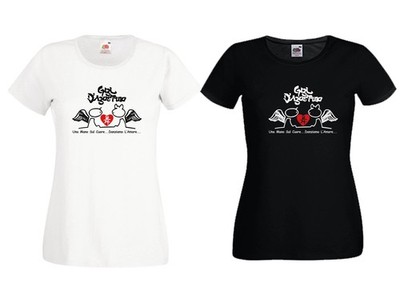 Gigi d'agostino T-Shirt Danziamo Dag L'amore dance disco Damen weiß oder schwarz