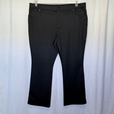Simply Vera Vera Wang Pants Pinstripe Black Straight Leg 5-Pocket 2X