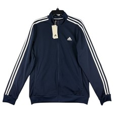 Adidas Mens Essentials 3-Stripes Tricot Track Jacket Legend Ink Navy Blue NWT