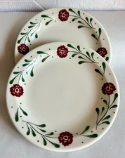 Two Vintage Homer Laughlin China Floral Decorated Small Plates