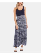 KAREN KANE Womens Navy Sleeveless Scoop Neck Maxi Sheath Dress Size: XS