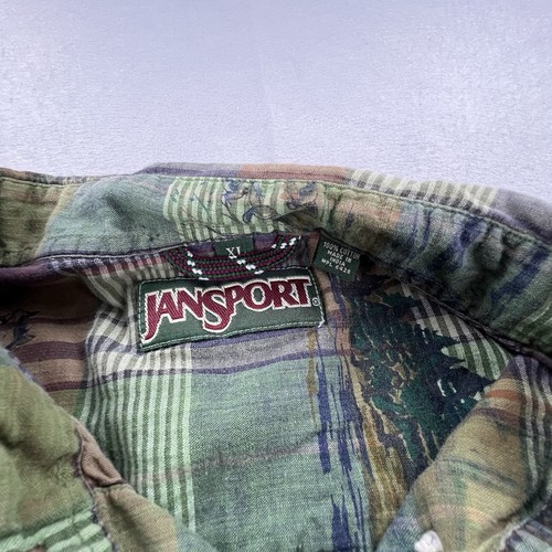 Vintage Jansport Lake Shirt Men’s XL Plaid Duck Wilderness Print S/S Button Up - Picture 4 of 10