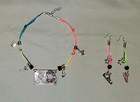 '80s inspired! NEON RETRO Jewelry SET -bright cord,mini cassette tape,charms — photo 1