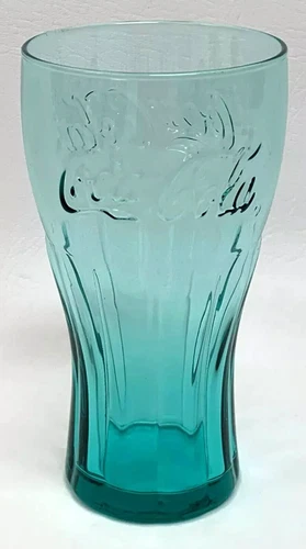 Vintage 2009 Coca-Cola McDonald's Promotional 12 Oz. Teal Glass