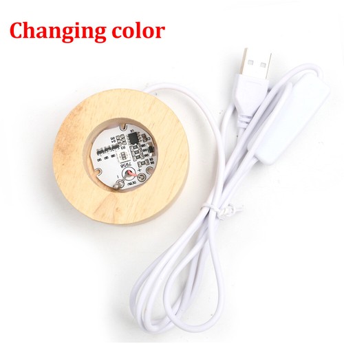 Wooden LED Display Stand 3D Night Light Base Holder For Crystals Glass Ball - Picture 19 of 21