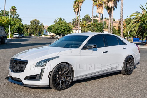 EOS For 14-19 Cadillac CTS | CARBON FIBER Package Front Splitter Lip Side Skirts - Bild 8 von 12