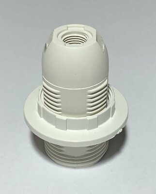 Weiße Kunststoff Lampenfassung Pendelleuchte SES / E14 / kleine Edison Schraube c/w Schirm Ring