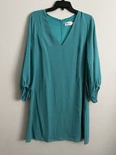 Eliza J Women's Size 8 Dress Long Sleeve Turquoise Wear To Work Career