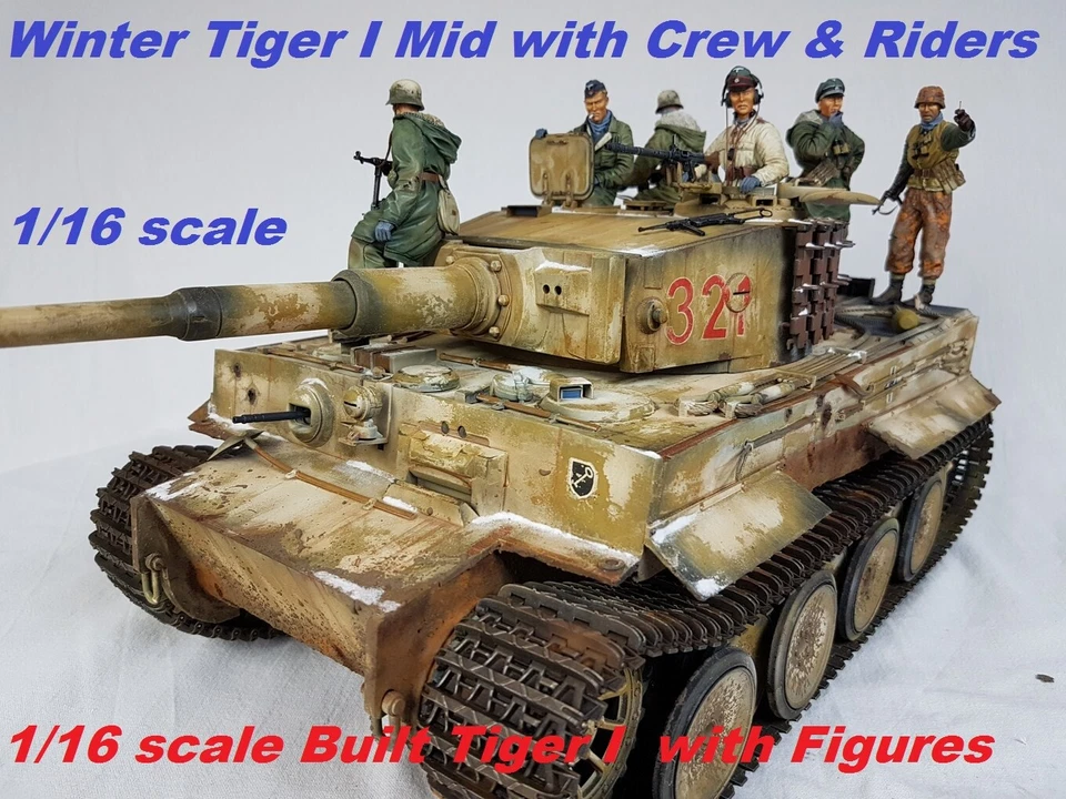 1/16 Built Winter Tiger I  w/Crew & Riders Battle of  Kharkov 1943/44. - Image 2 of 2