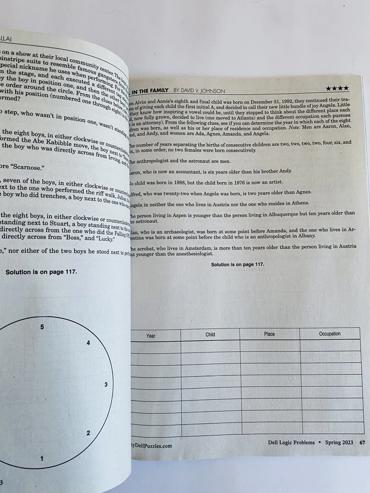 Lot of 2 LOGIC PROBLEMS Jumbo from Dell Penny Press Variety Winter Spring 2023 - Image 4 of 4